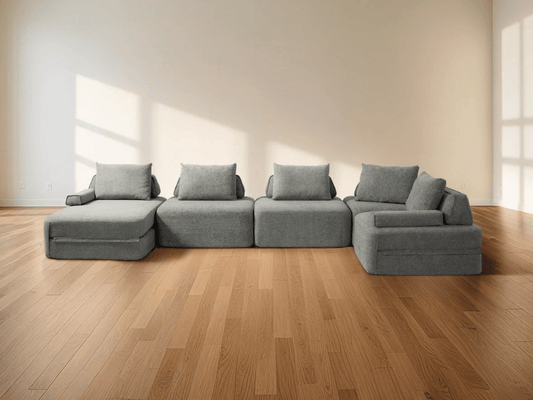 Cushie 5 Seater U Shaped Sectional Sleeper Sofa w/ Chaise - Cushie