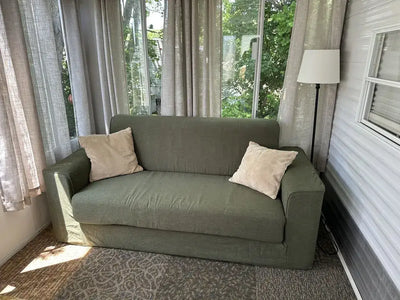 Green sectional  sofa 